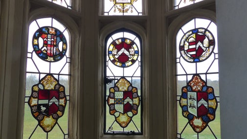 Stained glass windows at Coughton Court